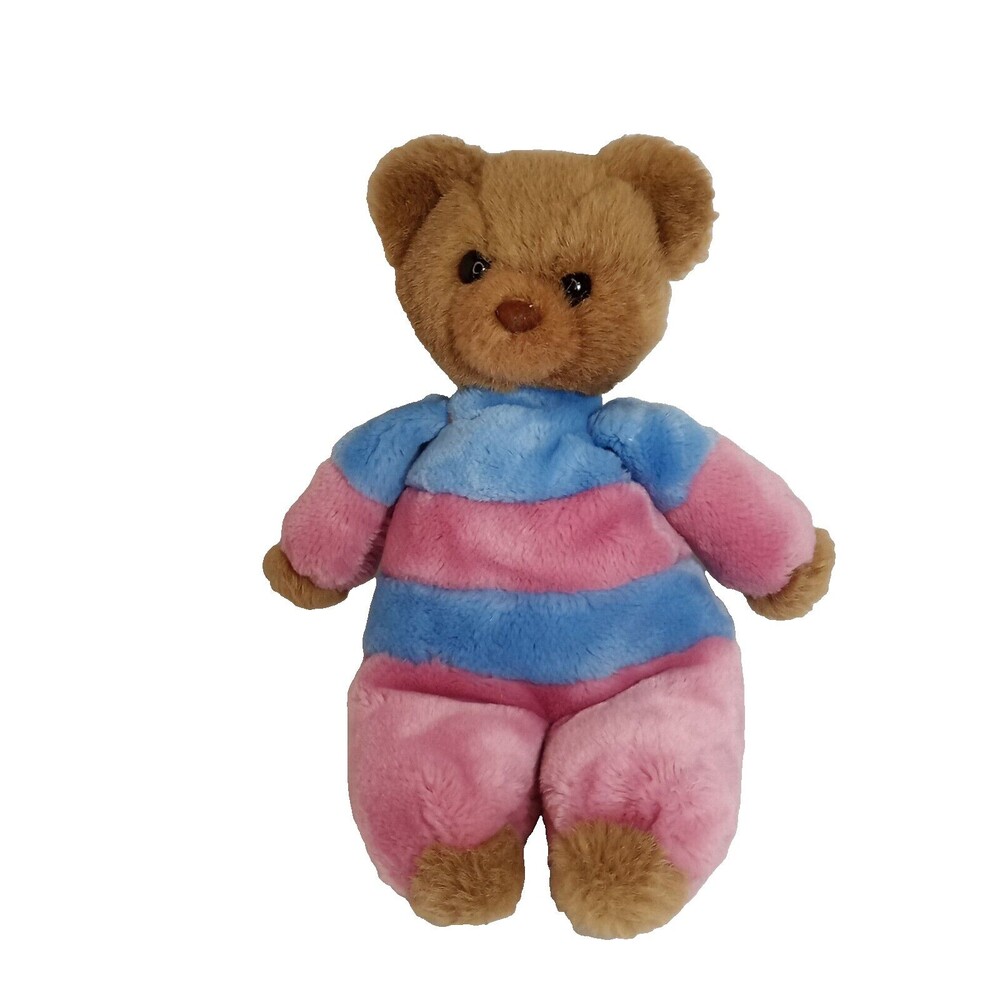 Applause Marzipan Vintage teddy Bear Plush Stuffed Animal 12"  Pink Blue
